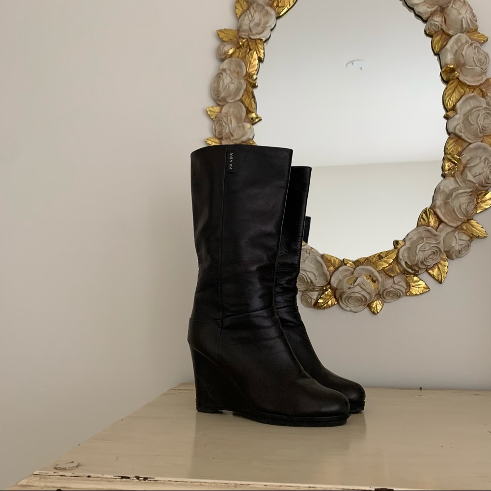 Prada Leather Wedges